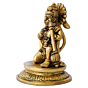Brass Small Hanuman Sitting on Round Base Idol KBH08218