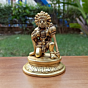 Brass Small Hanuman Sitting on Round Base Idol KBH08218