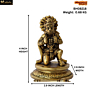 Brass Small Hanuman Sitting on Round Base Idol KBH08218