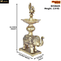 Brass Elephant Peacock Diya KBH08225