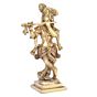 Brass Lord Krishna on Square Base KBH08228