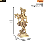 Brass Lord Krishna on Square Base KBH08228