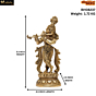 Brass Krishna Idol KBH08237