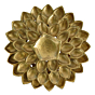 Brass Flower-Shaped Diya with 3 Round KBH08565