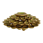 Brass Flower-Shaped Diya with 3 Round KBH08565