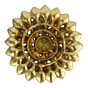 Brass Flower-Shaped Diya with 3 Round KBH08565