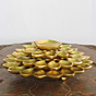 Brass Flower-Shaped Diya with 3 Round KBH08565
