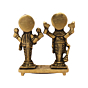 Brass vishnu laxmi standing with bajath statue 3 Inch KBH08677