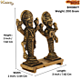 Brass vishnu laxmi standing with bajath statue 3 Inch KBH08677