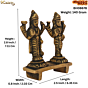 Brass vishnu laxmi standing with bajath statue  KBH08678
