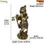 Brass Lord Krishna Standing Idol KBH08697