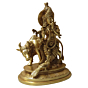 Brass cow with krishna standing statue 12 Inch KBH08785