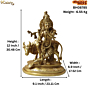 Brass cow with krishna standing statue 12 Inch KBH08785