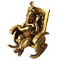 Brass Chair Ganesh Sitting 7 Inch KBH08828