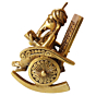 Brass Chair Ganesh Sitting 7 Inch KBH08828