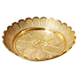 Brass Dish Handcrafted Pure Brass Plate for Puja & Home Decor KBH08838
