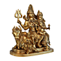Brass Shiv Family on Nandi  14 Inch KBH08999