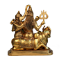 Brass Shiv Family on Nandi  14 Inch KBH08999