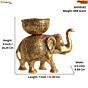 Aluminium Elephant Diya Decorative Pooja Oil Lamp for Home Temple & Festive Decor BH09161