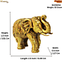 Small Brass Elephant Statue for Home Decor, Office Desk, Temple & Vastu Decoration, BH09204