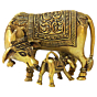 Brass Cow with Calf Statue KBH09206