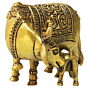 Brass Cow with Calf Statue KBH09206