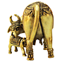 Brass Cow with Calf Statue KBH09206