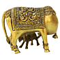 Brass Cow with Calf Statue KBH09206