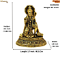 Small Lord Hanuman Brass Statue for Home Temple, Puja Room & Spiritual Decor BH09239