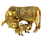 Brass Cow & Calf Statue KBH09242