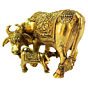 Brass Cow & Calf Statue KBH09242