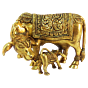 Brass Cow & Calf Statue KBH09242