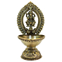 Lord Ganesha Brass Oil Lamp for Puja, Home Temple & Festival Decoration, BH09264