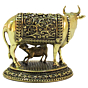 Brass Cow with Calf Statue Idol KBH09274