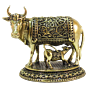 Brass Cow with Calf Statue Idol KBH09274