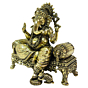 Brass Ganesha Sitting On Sofa 4 Inch KBH09275
