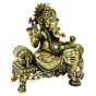 Brass Ganesha Sitting On Sofa 4 Inch KBH09275