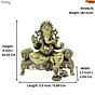 Brass Ganesha Sitting On Sofa 4 Inch KBH09275