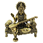 Brass Sarasvati Sitting On Sofa 4 Inch KBH09277