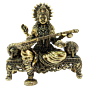 Brass Sarasvati Sitting On Sofa 4 Inch KBH09277