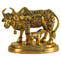 Brass Cow & Calf Statue KBH09292