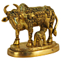 Brass Cow & Calf Statue KBH09292