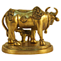 Brass Cow & Calf Statue KBH09292