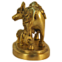 Brass Cow & Calf Statue KBH09292