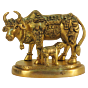 Brass Cow & Calf Statue KBH09292