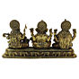 Brass Laxmi-Ganesh-Saraswati Statue 3 Inch KBH09299