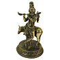 Brass Krishna with Cow Statue KBH09300