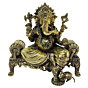 Brass Sofa Ganesha Idol  KBH09307