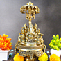 Brass Ganesh Laxmi Saraswati on Singhasan KBH09323