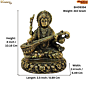 Brass Saraswati Idol  4 Inch KBH09354